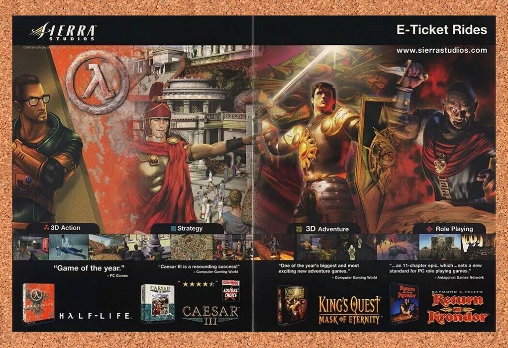 2001 Sierra Studios PC Games Original Ad v1 - for just $21.49! 