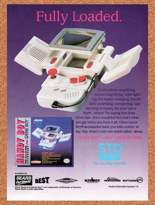 1993 STD Handy Boy Game Boy Accessory Original Ad v1 - for just $17.99! 