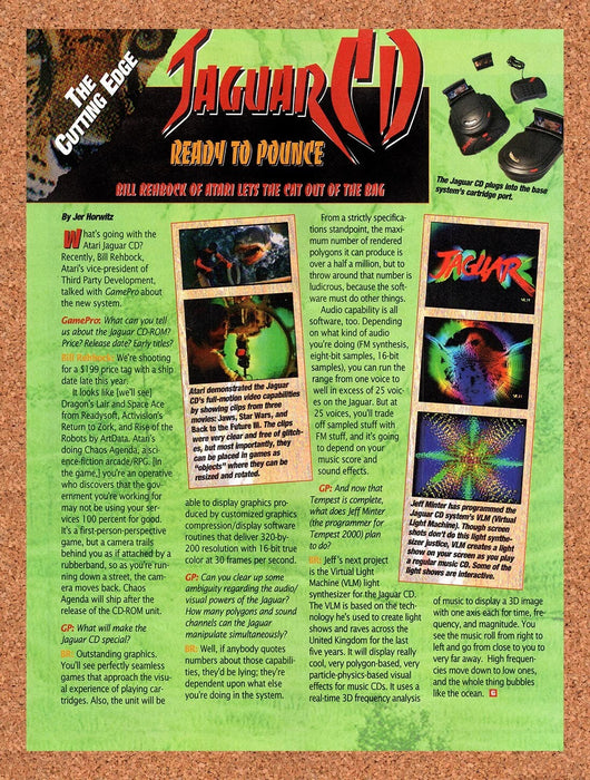 1994 Atari Jaguar CD Console Launch Preview Original Ad v4 - for just $17.99! 