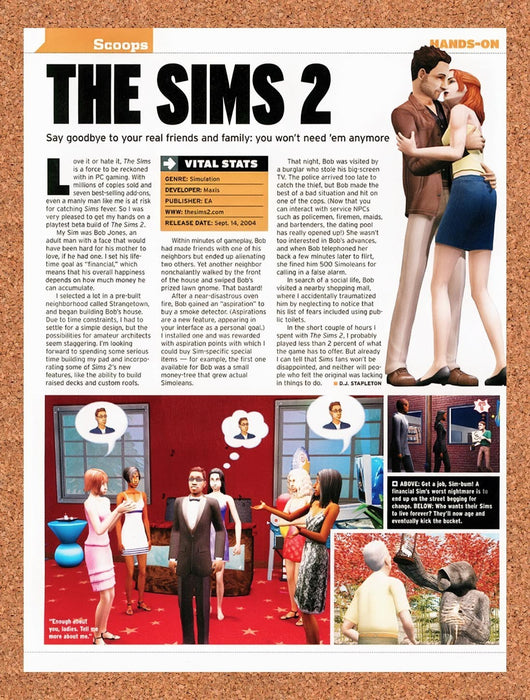 2004 Sims 2 PC Original Advertisement vr1 - for just $19.49! 