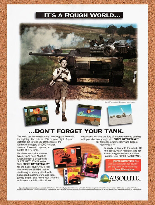 1994 Super Battletank 2 SNES Original Ad v1 - for just $17.99! 