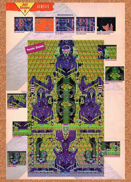 1993 Sonic Spinball Toxic Zone Map Original Ad v6 - for just $22.49! 