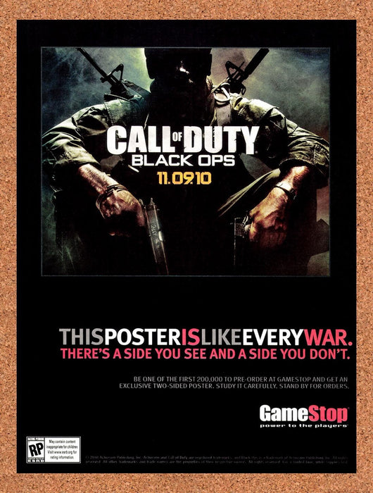 2010 Call Of Duty Black Ops GameStop Original Ad v1 - for just $17.99! 