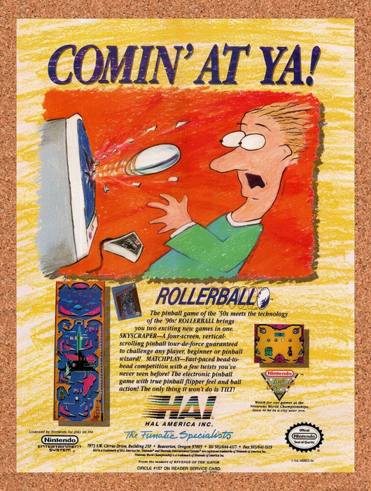 1990 Rollerball NES Original Ad v1 - for just $17.99! 