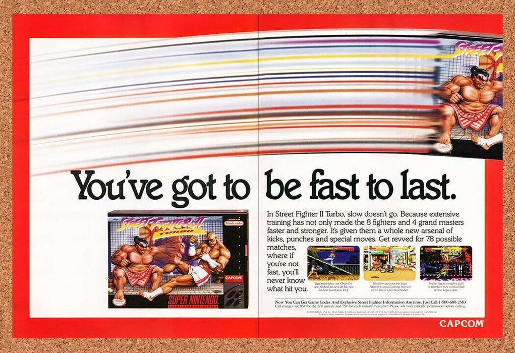 1993 Street Fighter II Turbo SNES Original Ad v5 - for just $21.99! 