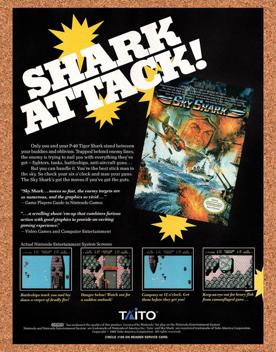 1990 Sky Shark NES Original Ad - for just $17.99! 