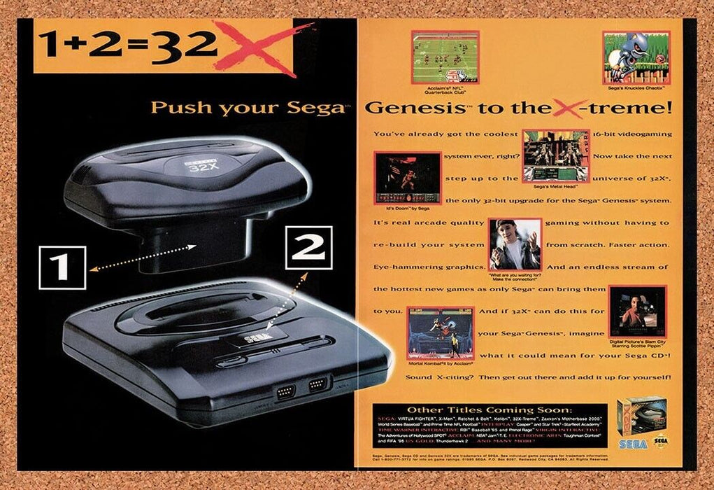 1995 Sega 32X Console Original Ad v7 - for just $21.99! 