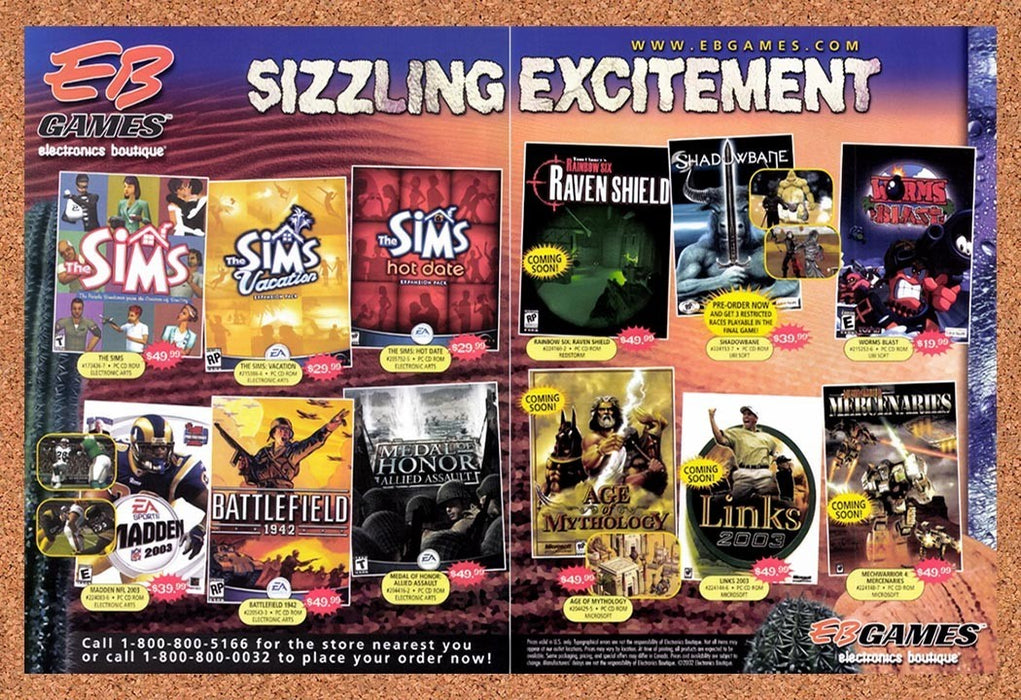 2002 EB Games PC Games Original Advertisement v12 - for just $23.99! 