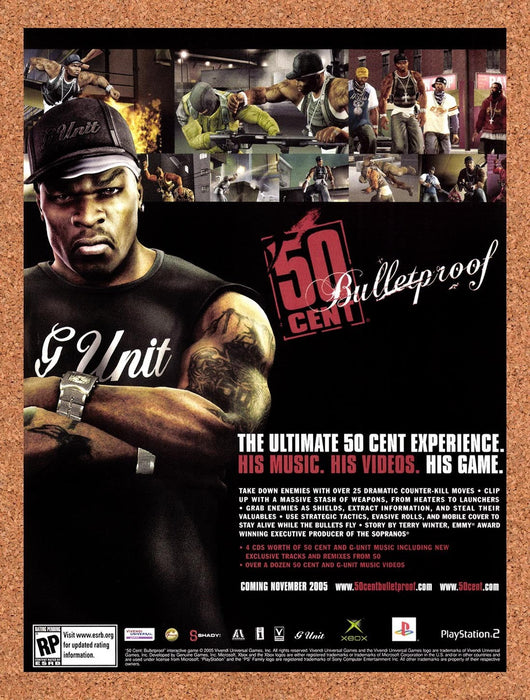 2005 50 Cent Bulletproof Xbox Original Advertisement v1 - for just $19.49! 