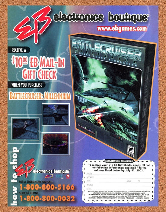 2007 Battlecruiser Millennium PC Original EB Games Ad v4 - for just $17.99! 