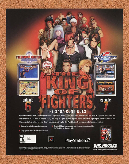 2002 King Of Fighters 2001 PS2 Saga Original Ad v1 - for just $19.49! 