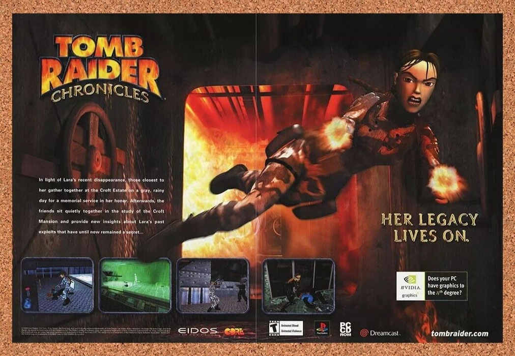2002 Tomb Raider Chronicles PC Original nVidia Ad v4 - for just $21.49! 