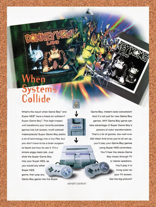 1995 Super Game Boy Donkey Kong Land Original Ad v7 - for just $17.99! 