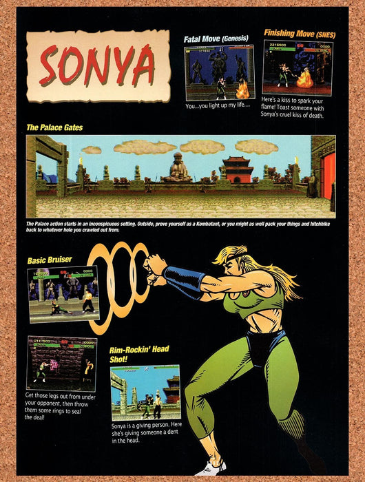 1993 Mortal Kombat Profile Sonya Profile Original Ad vr8 - for just $19.49! 
