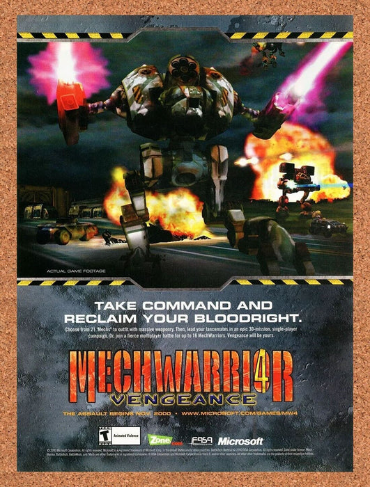 2001 MechWarrior 4 Vengeance PC Original Ad v1 - for just $17.99! 