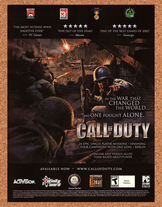 2004 Call Of Duty PC Original Ad - for just $17.99! 