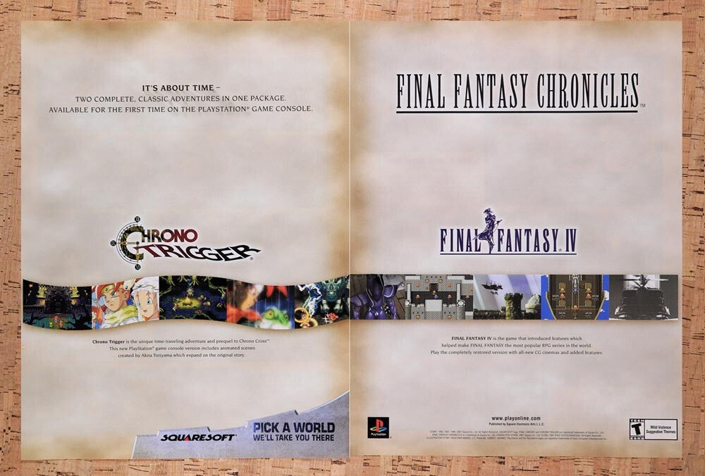 2001 Final Fantasy Chronicles PS1 Original Ad v1 - for just $21.49! 