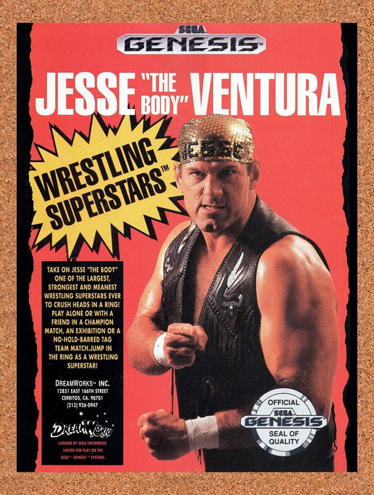 1991 Jesse The Body Ventura Wrestling Superstars Genesis Original Ad - for just $17.99! 