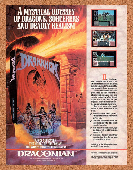1990 Drakkhen IBM Original Ad v1 - for just $17.99! 