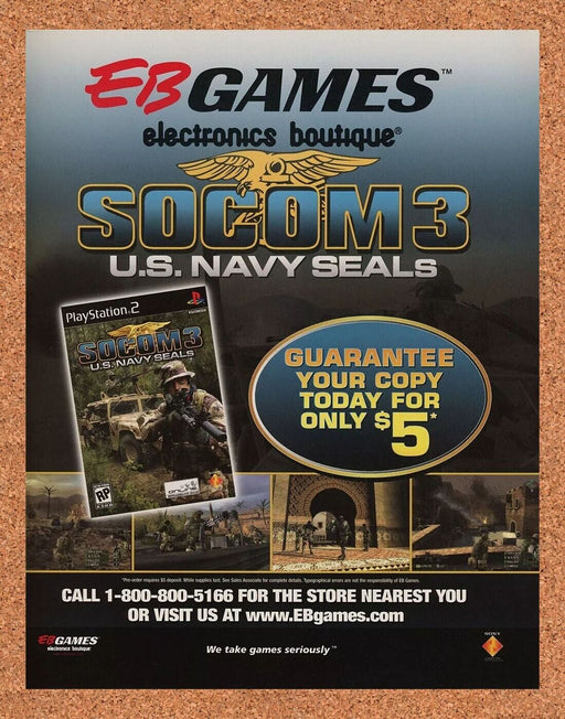 2007 EB Games Socom 3 US Navy Seals PS2 Original Ad v3 - for just $17.99! 