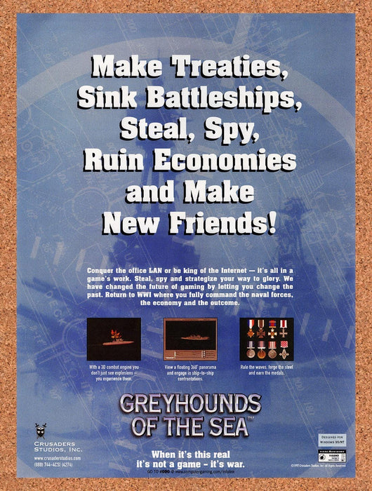 1998 Greyhounds Of The Sea PC Original Advertisement v1 - for just $16.57! 
