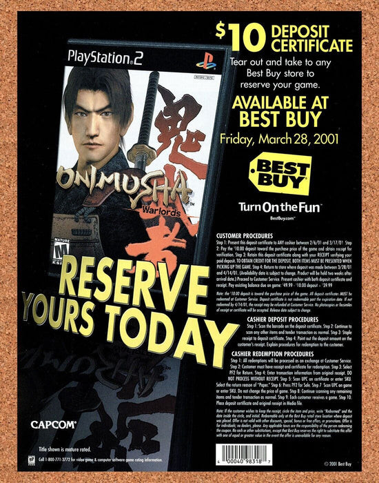 2003 Onimusha PS2 Original Best Buy Coupon Ad v1 - for just $17.99! 
