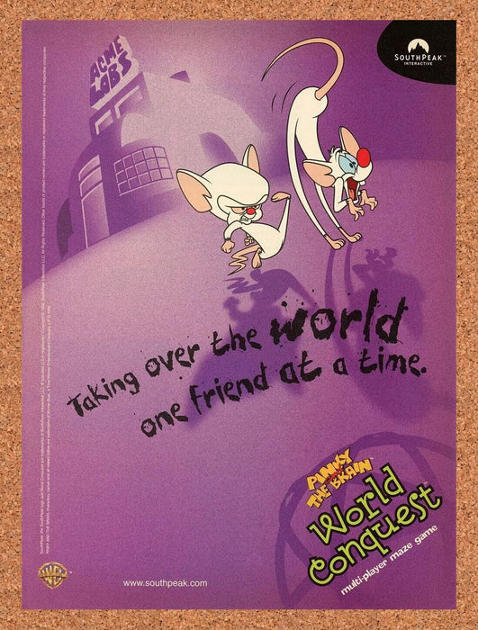 2000 Pinky And The Brain World Conquest PC Original Ad - for just $17.99! 