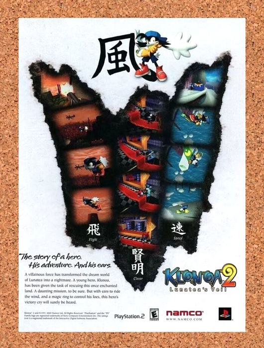 1998 Klonoa 2 PS2 Original Ad - for just $17.99! 