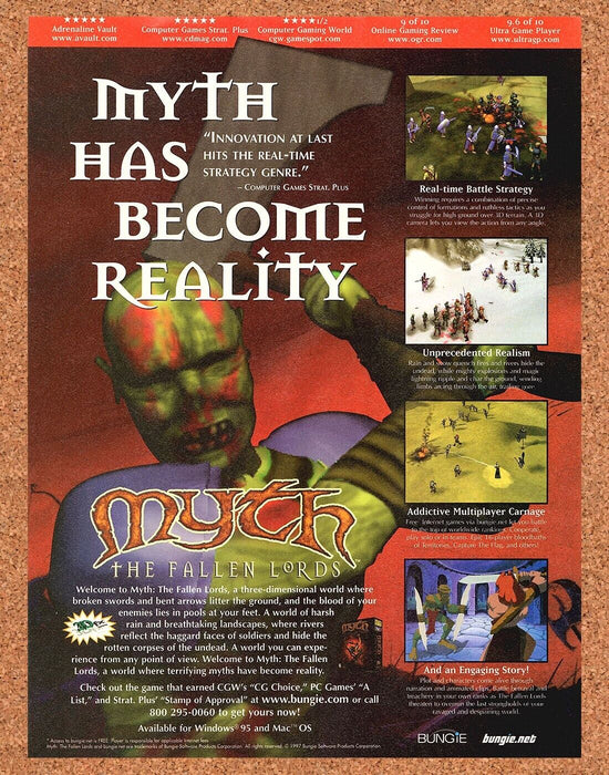 1999 Myth The Fallen Lords PC Original Ad - for just $17.99! 
