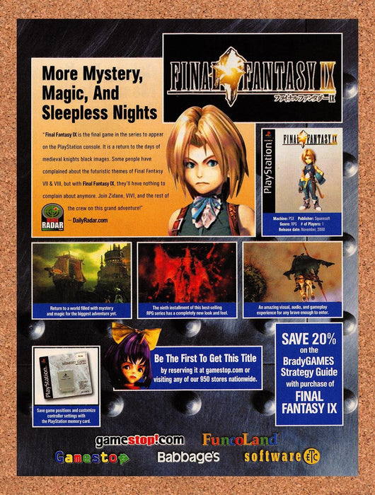 2000 Final Fantasy IX FuncoLand Original Ad v7 - for just $16.57! 