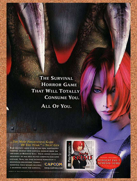 1998 Dino Crisis PS1 Original Advertisement / Retro Wall Art v4 - for just $15.29! 
