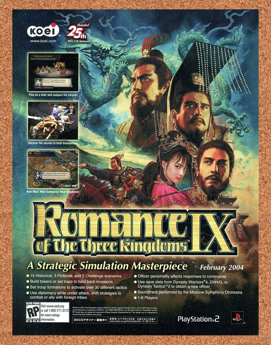 2004 Romance Of The Three Kingdoms IX PS2 Original Ad v1 - for just $17.99! 