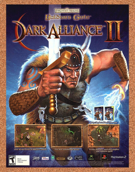 2004 Baldur's Gate Dark Alliance II PS2 Original Ad - for just $17.99! 