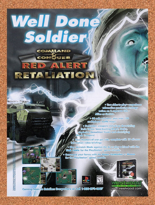 1998 Red Alert Retaliation PS1 Original Ad v1 - for just $15.29! 