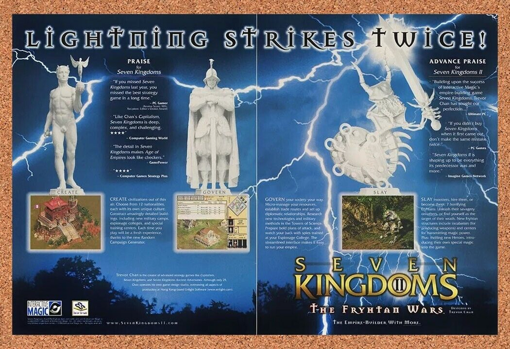 2001 Seven Kingdoms II Fryhtan Wars PC Original Ad - for just $21.49! 