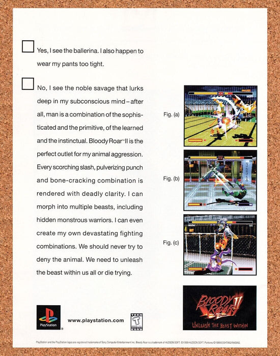 1999 Bloody Roar II PS1 Original Ad v1 - for just $17.99! 