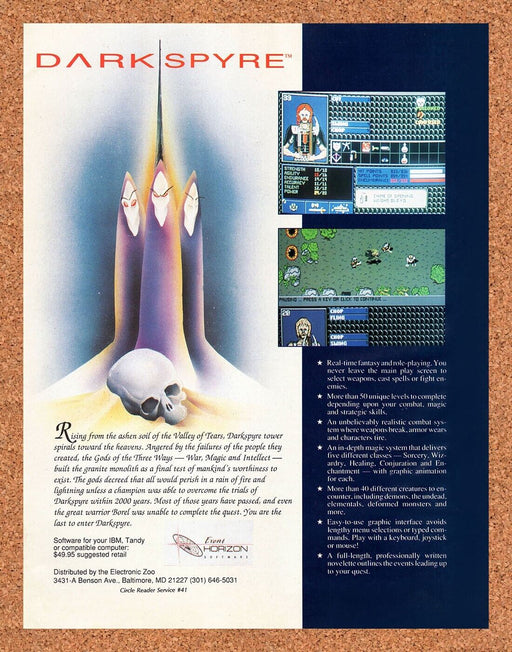 1991 DarkSpyre Tandy Original Ad - for just $17.99! 