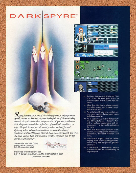 1991 DarkSpyre Tandy Original Ad - for just $17.99! 