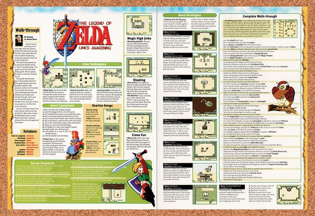 1998 Zelda Link's Awakening Game Boy Original Advertisement vr4