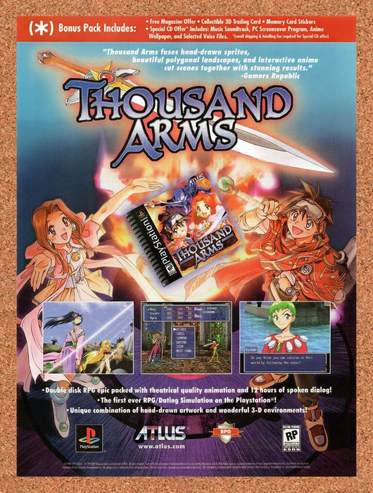 1999 Thousand Arms PS1 Original Ad v1 - for just $17.99! 
