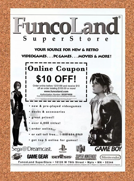 2007 Final Fantasy VIII PS1 FuncoLand Rebate Original Ad v1 - for just $17.99! 