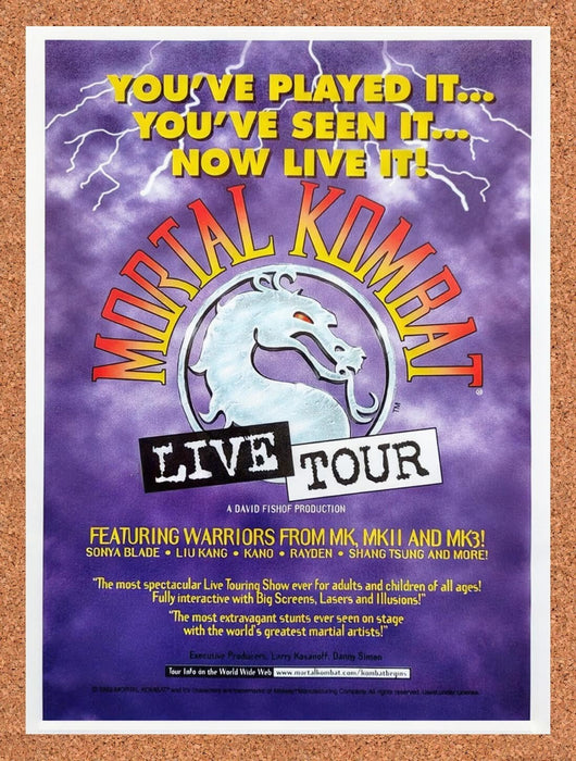 1992 Mortal Kombat Live Tour Original Ad v1 - for just $18.99! 