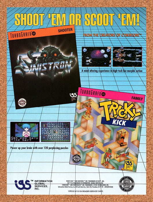 1991 Information Global Services TurboGrafx-16 Games Original Ad v1 - for just $17.99! 