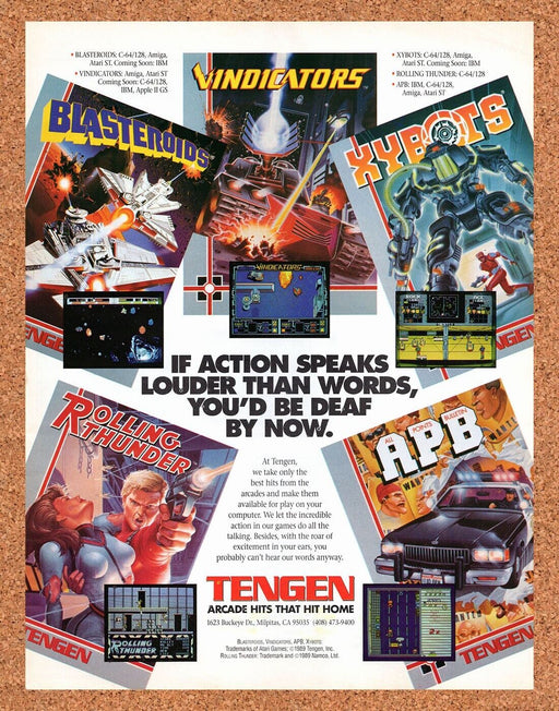 1990 Tengen Amiga Games Original Ad - for just $17.99! 