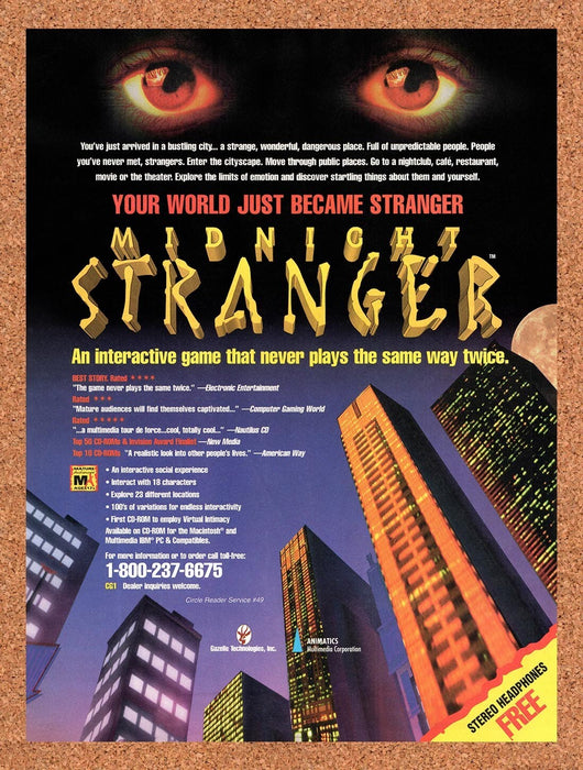 1995 Midnight Stranger PC Original Ad v1 - for just $17.99! 
