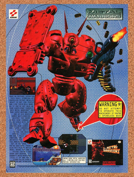 1995 Metal Warriors SNES Original Ad v1 - for just $18.49! 