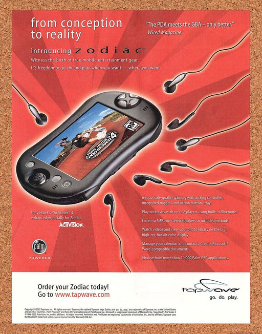 2003 Zodiac Tapwave Mobile Gaming Original Ad - for just $17.99! 