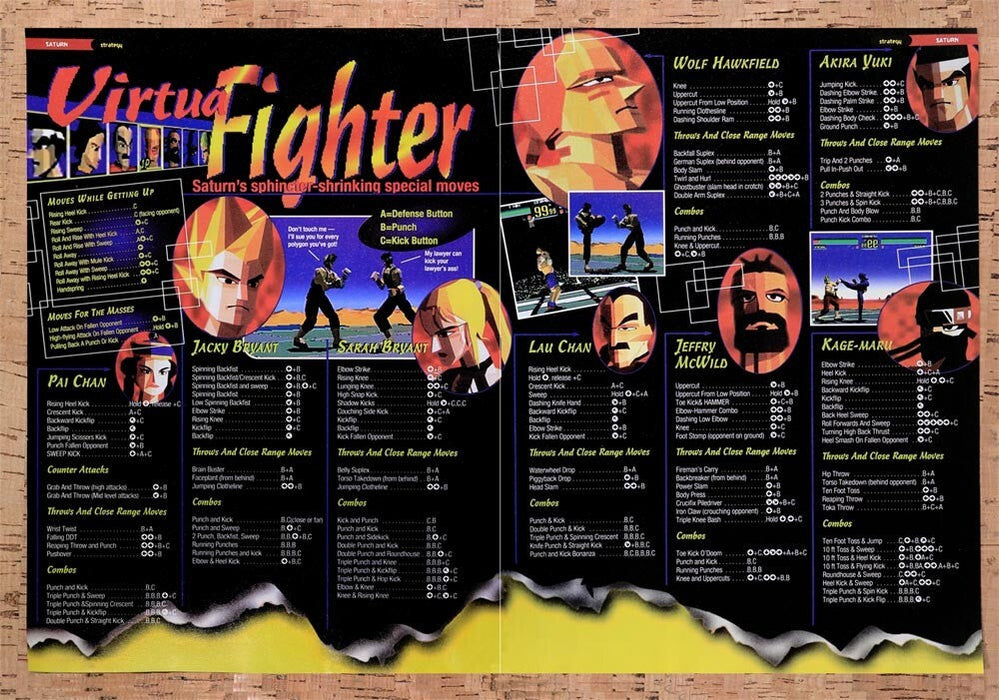 1995 Virtua Fighter Saturns Special Moves Original Ad v3 - for just $21.49! 