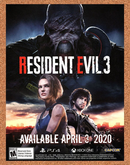 2020 Resident Evil 3 Remake PS4 Original Ad v4 - for just $17.99! 