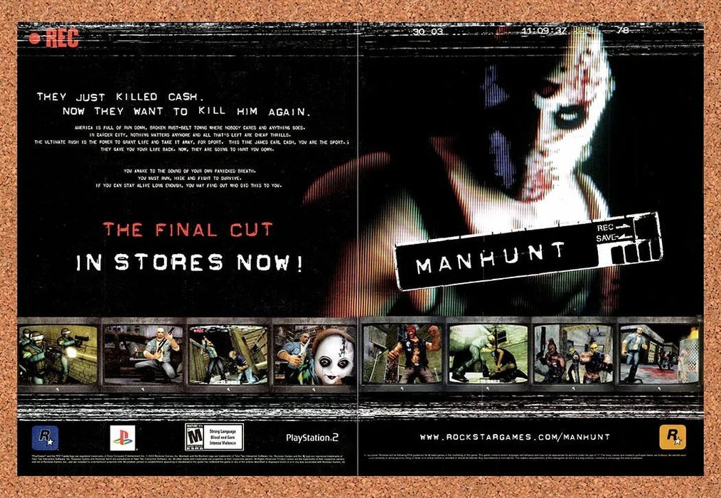 2003 Manhunt The Final Cut PS2 Original Advertisement v3 - for just $23.99! 